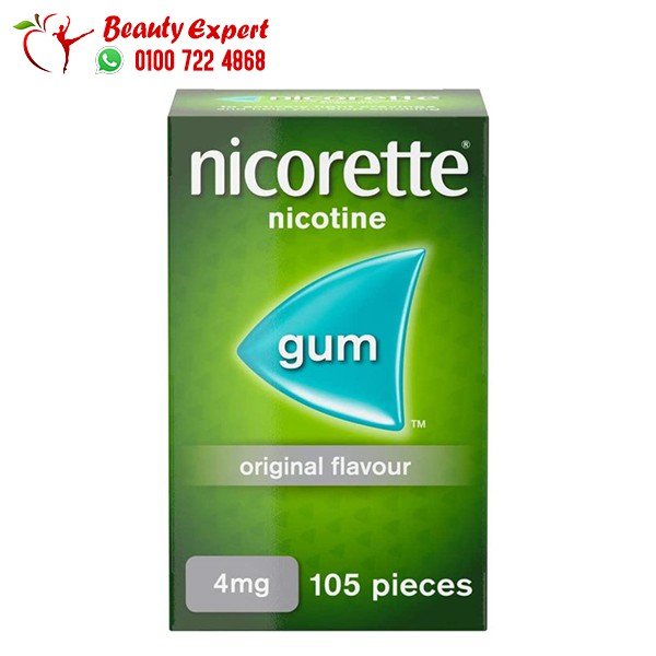لبان نيكوريت nicorette gum 4mg original تركيز 4 مجم عدد 105 قطعة image 0