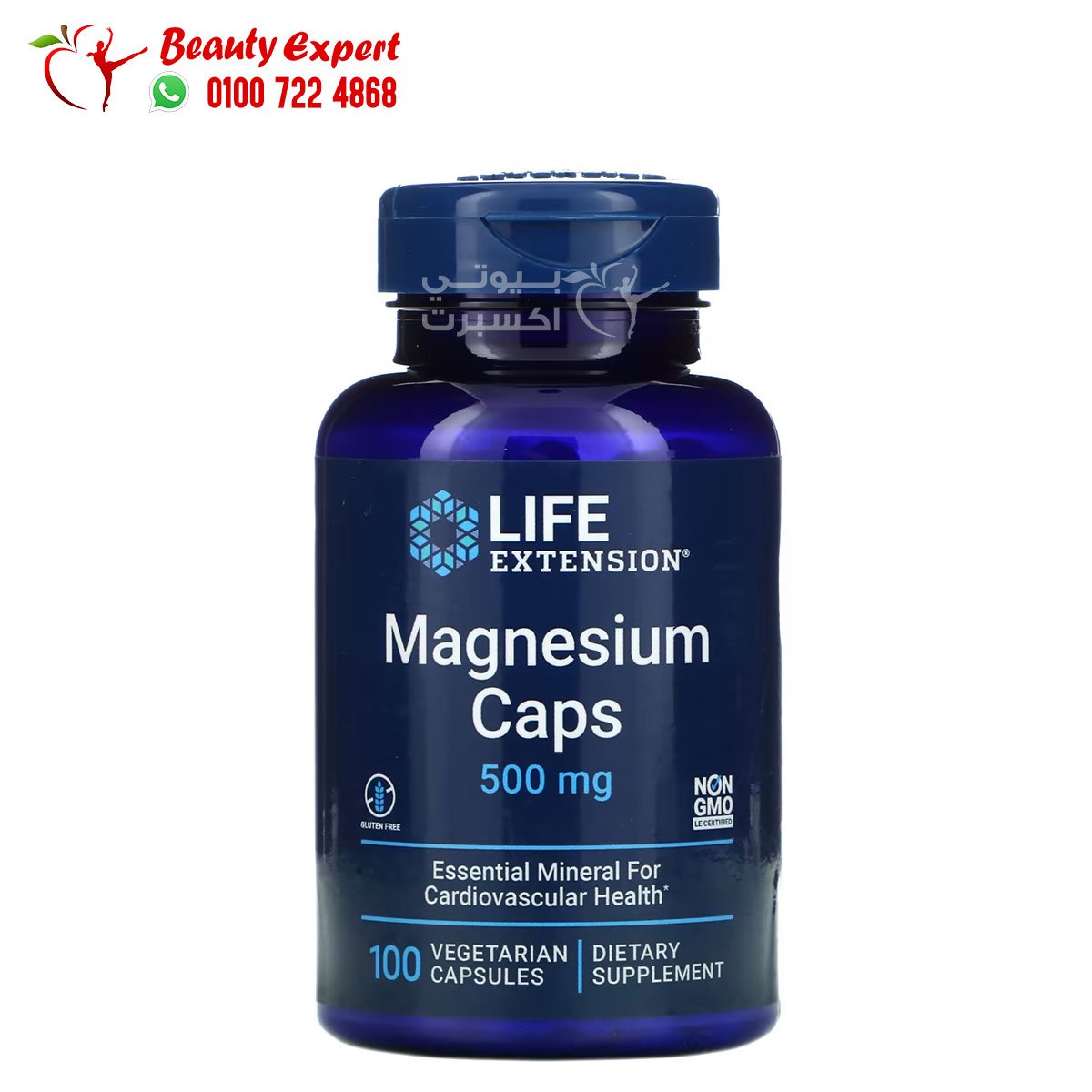 Life Extension Magnesium Caps 500 mg 100 Vegetarian Capsules image 0