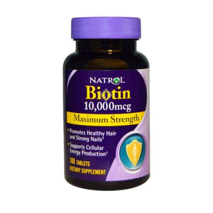 افضل حبوب بيوتين 10000 لتقوية الشعر 100 كبسولة natrol biotin 10000 image 3