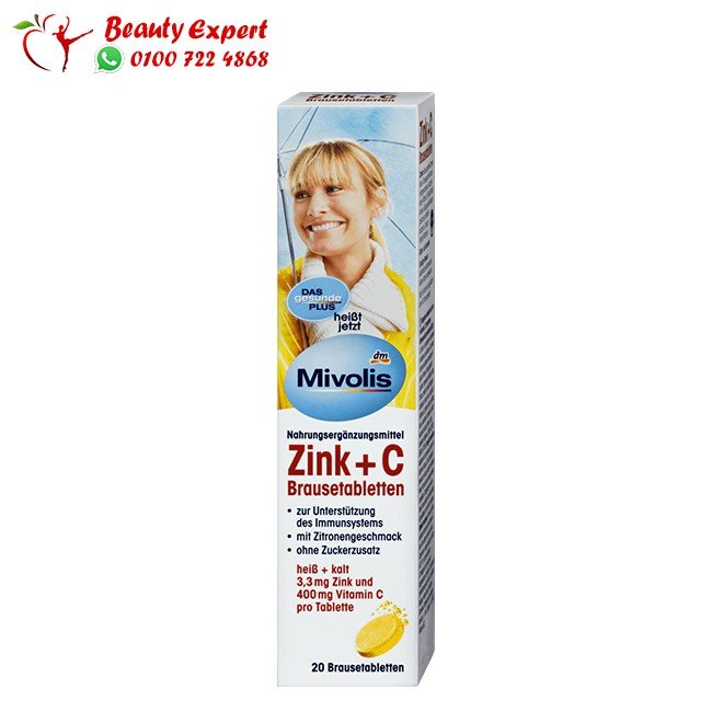 zinc + vitamin c mivolis 20 effervescent tablets image 1