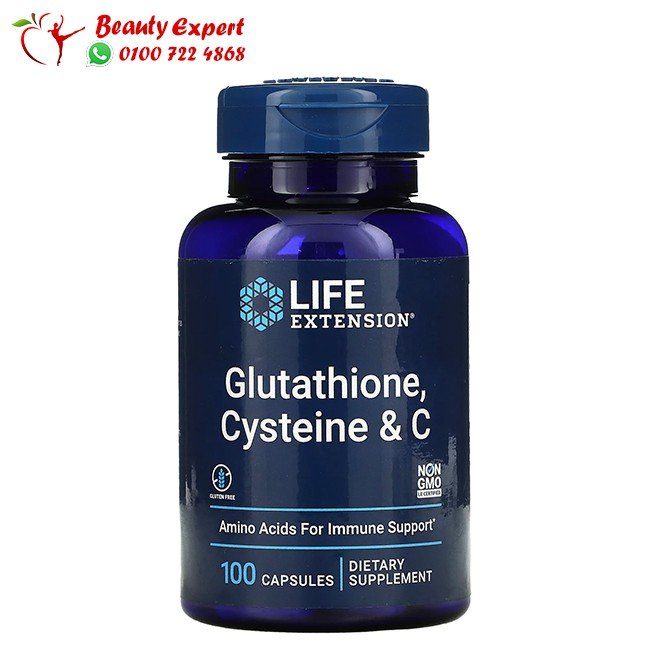 حبوب الجلوتاثيون مع فيتامين سي 100 قرص - Life Extension Glutathione, Cysteine &amp; C image 0