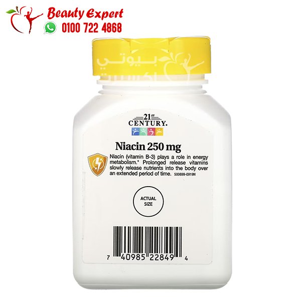 21st Century‏ نياسين، إطلاق ممتد، 250 ملجم، 110 أقراص image 3
