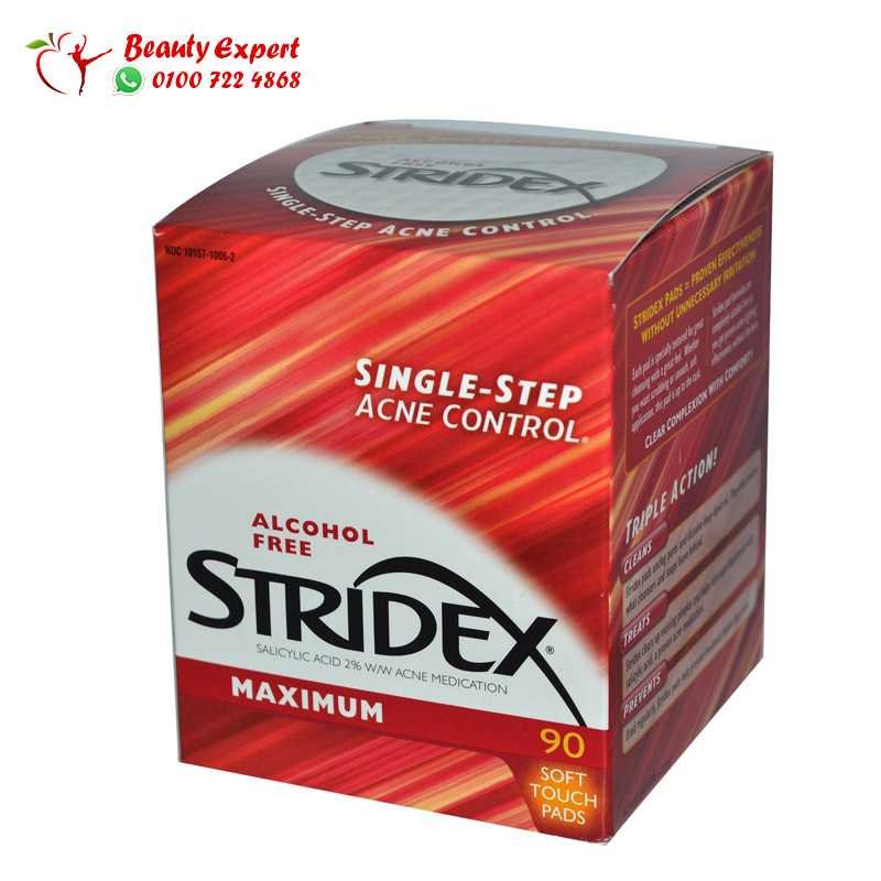 Stridex التحكم في حب الشباب بخطوة واحدة، الحد الأقصى، خالي من الكحول، 90 قطعة قطنية ناعمة الملمس image 0