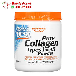 Doctor's Best‏ مسحوق الكولاجين النقي من نوعي 1 و3، 7.1 أونصة (200 جم) image 0