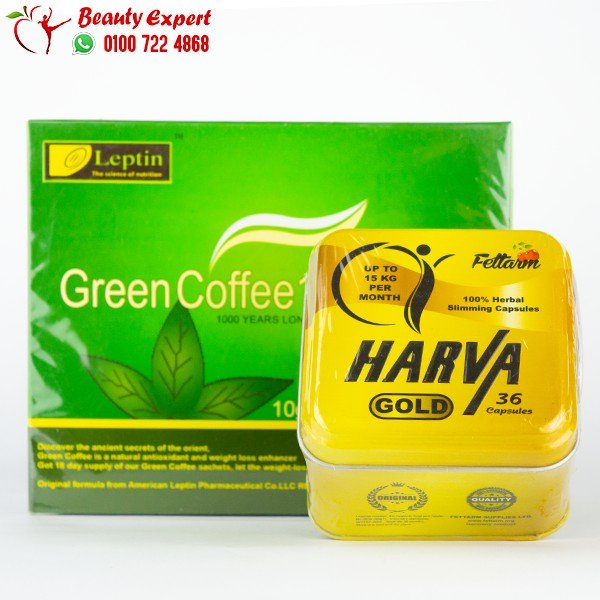 كورس كبسولات هارفا جولد harva gold + اعشاب تخسيس green coffee 1000 gold image 0
