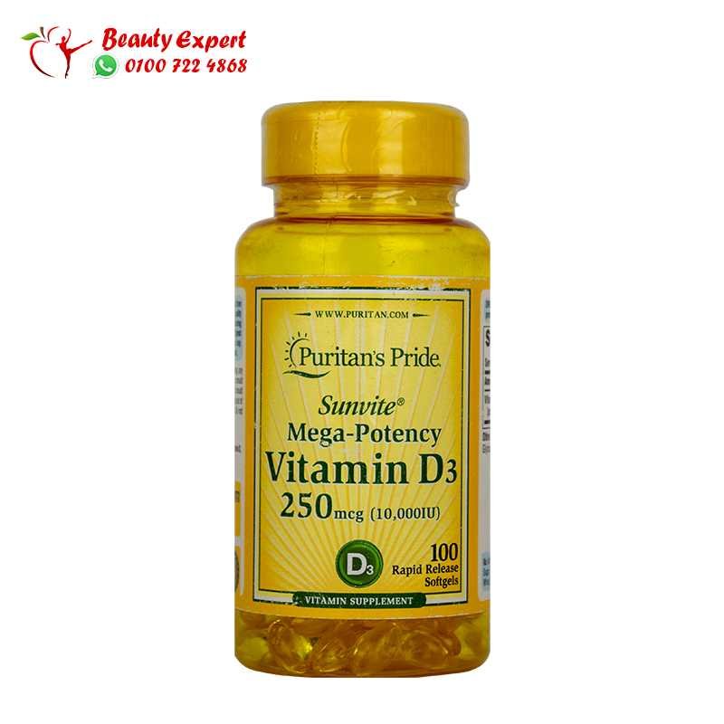 vitamin d3 - 250mcg - 10.000iu - 100 cap - puritans pride image 0