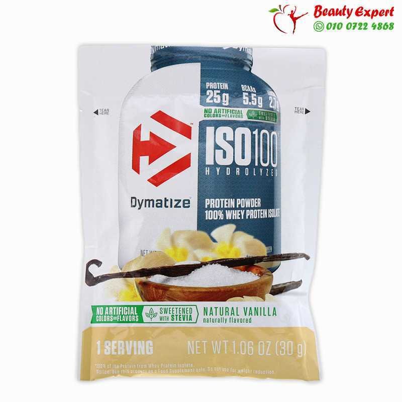 Dymatize Nutrition ISO100 Hydrolyzed 100% Whey Protein Isolate Natural Vanilla Trial Size 1.06 oz (30 g) image 0