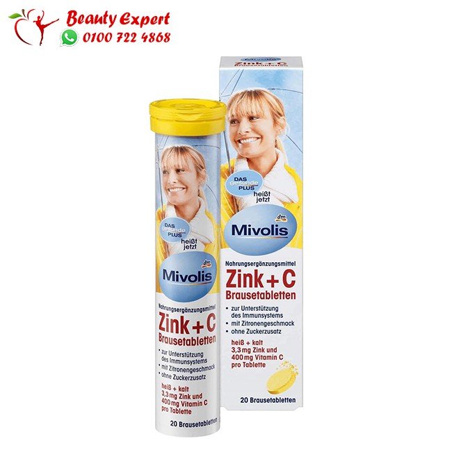 zinc + vitamin c mivolis 20 effervescent tablets image 0