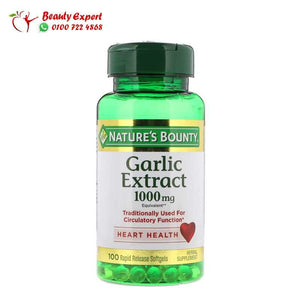Nature's Bounty مستخلص الثوم، 1000 مجم، 100 كبسولة جيلاتينية مرنة الإطلاق السريع image 0