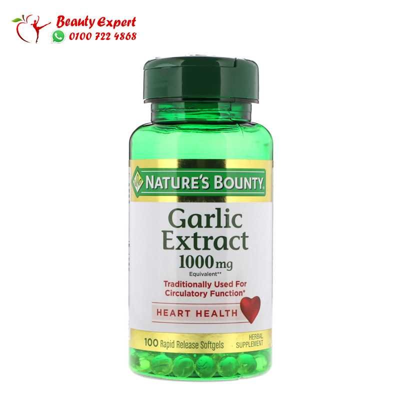 Nature's Bounty مستخلص الثوم، 1000 مجم، 100 كبسولة جيلاتينية مرنة الإطلاق السريع image 0