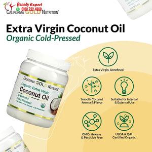 SUPERFOODS - Cold Pressed Organic Virgin Coconut Oil - 16 fl oz (473 ml) - California Gold Nutrition image 4