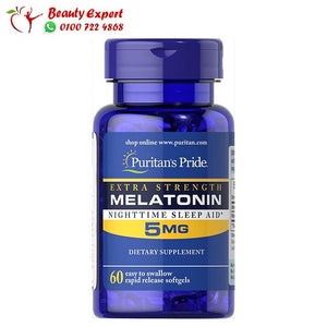 حبوب ميلاتونين 5 مجم 60 قرص- Puritan’s Pride Melatonin 5mg 60 Tablets image 0