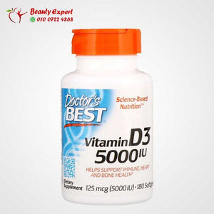 Doctor's Best فيتامين D3، 125 ميكروجرام (5000 وحدة دولية)، 180 كبسولة مرنة image 0