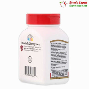 21st Century D3 25 mcg (1000 IU) 110 Tablets image 2