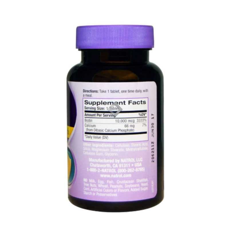 افضل حبوب بيوتين 10000 لتقوية الشعر 100 كبسولة natrol biotin 10000 image 2