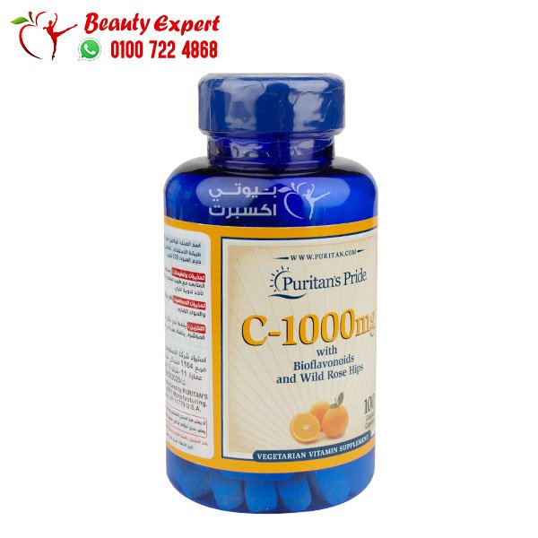 Vitamin C-1000 mg with Bioflavonoids & Rose Hips 100 Caplets puritans pride image 1