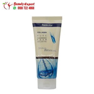 farmstay collagen pure cleansing foam 180ml فارم ستاي غسول فوم بالكولاجين image 4