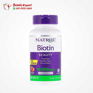 Natrol بيوتين، قوة قصوى، فراولة، 10000 مكغ ، 60 قرص image 0