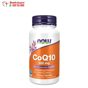 CoQ10 with Hawthorn Berry - 100 mg - 90 Veg Capsules - NOW Foods image 0