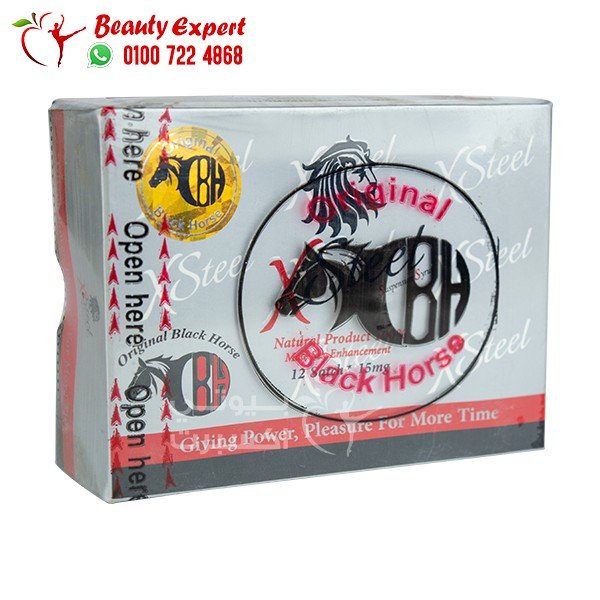 عسل اكس ستيل للانتصاب 12 كيس xsteel black horse image 0