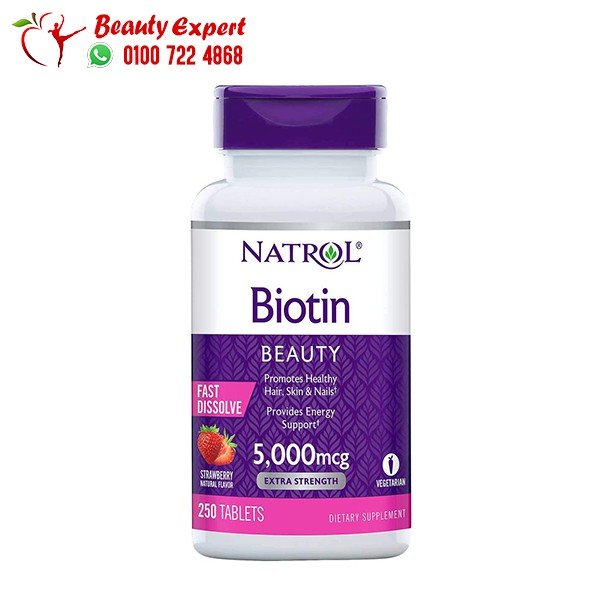 Natrol Biotin Strawberry 5 000 mcg 250 Tablets image 0