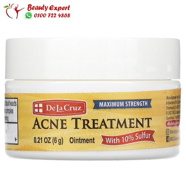 دي لا كروز مرهم الكبريت لعلاج حب الشباب والتخلص من الرؤوس السوداء حجم 6 جرام - De La Cruz Acne Treatment Ointment image 0