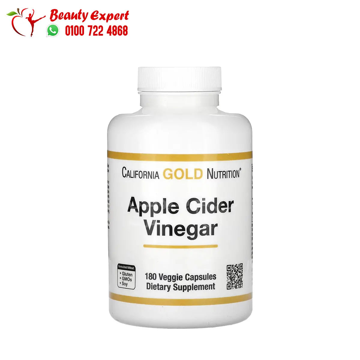 California Gold Nutrition Apple Cider Vinegar 180 Veggie Capsules image 0